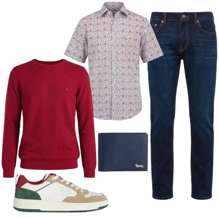 Outfit uomo - #tanto.impegno. Stile Urban per Tutti i giorni. Abbinamento con sneakers, portafogli, jeans, pullovers, camicie a manica corta.