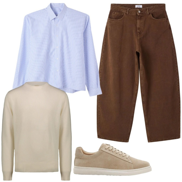 Outfit uomo - #voglia.di.gelato. Stile Trendy per Tutti i giorni. Abbinamento con sneakers, jeans dritti, camicie, maglieria.
