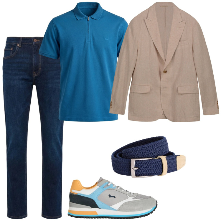 Outfit uomo - Total look #2391962. Stile Casual per Tutti i giorni. Abbinamento con sneakers, cinture, polo, jeans, giacche.