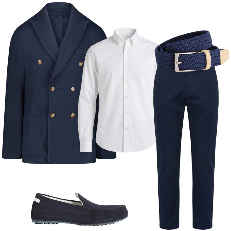 Outfit uomo - Total look #2391964. Stile Business/Elegante per Cerimonia. Abbinamento con scarpe stringate, cinture, camicie, pantaloni, giacche.