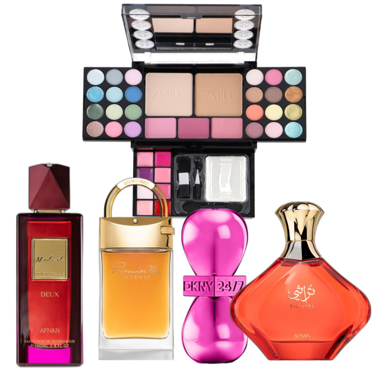 Outfit donna - Makeup: profumi e colori. Abbinamento con profumi, profumi, profumi, ombretti, profumi.