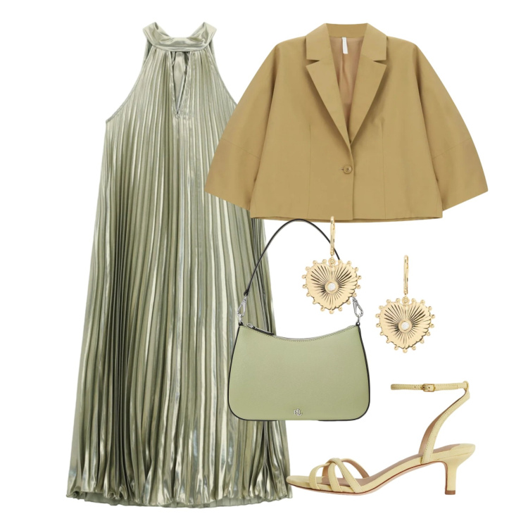 Outfit donna - Occasion Ready - La stagione delle cermo. Stile Chic per Cerimonia. Abbinamento con blazer, vestiti lunghi, orecchini, borse a spalla, sandali col tacco.