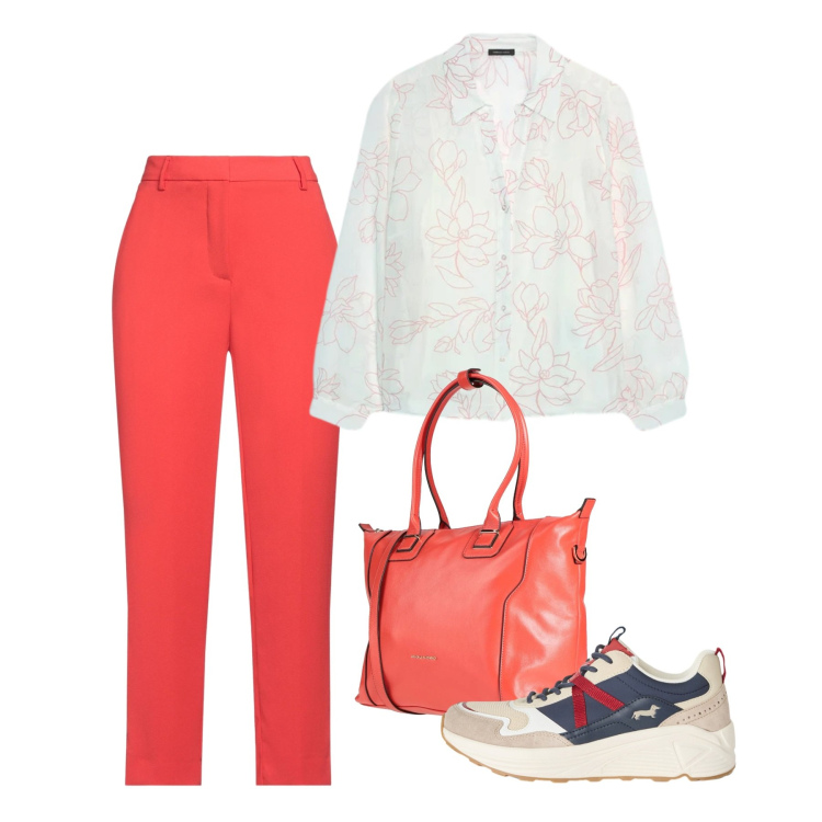 Outfit donna - Maggio. Stile Basic per Tutti i giorni. Abbinamento con zaini, pantaloni, camicie, sneakers.