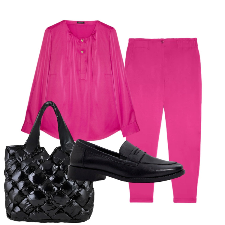 Outfit donna - Total look #2392030. Stile Casual per Ufficio. Abbinamento con mocassini, pantaloni, bluse, borse tote.