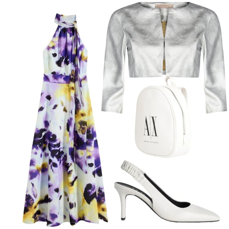 Outfit donna - Flowers power. Stile Chic per Cerimonia. Abbinamento con décolleté, zaini, vestiti lunghi, bolero.