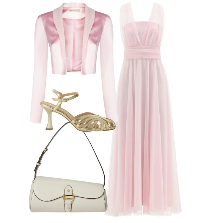 Outfit donna - Occasion Ready - La stagione delle cermo. Stile Glamour per Cerimonia. Abbinamento con bolero, vestiti lunghi, sandali col tacco, borse a spalla.