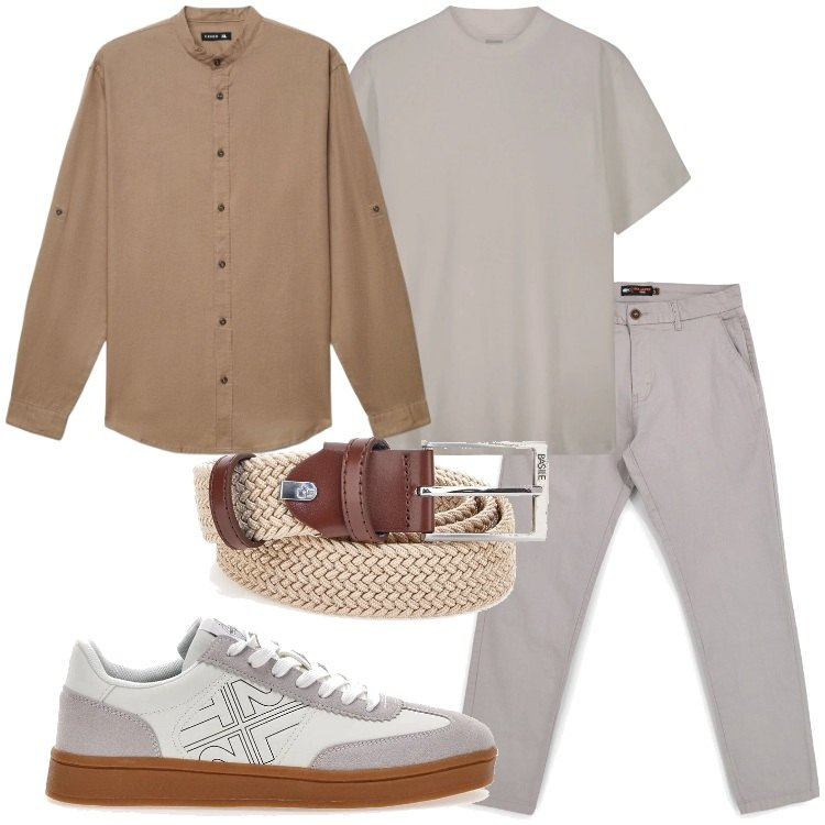 Outfit uomo - Pantaloni leggeri. Stile Casual per Serata speciale. Abbinamento con camicie, sneakers, t-shirt, cinture, pantaloni.