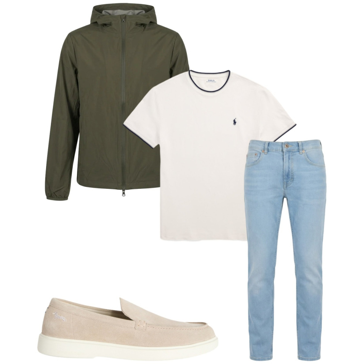 Outfit uomo - Total look #2392206. Stile Casual per Tutti i giorni. Abbinamento con scarpe stringate, jeans, t-shirt, giacche.