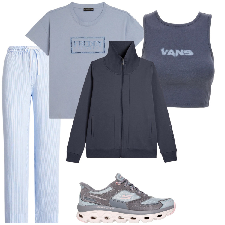 Outfit donna - Mi alleno. Stile Casual per Sport. Abbinamento con felpe, t-shirt, pantaloni, top sportivi, sneakers.