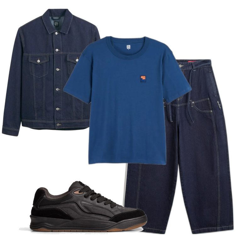 Outfit hombre - Urban look. Estilo Urban para Todos los días. Combinación con chaquetas, camiseta, vaqueros, sneakers.