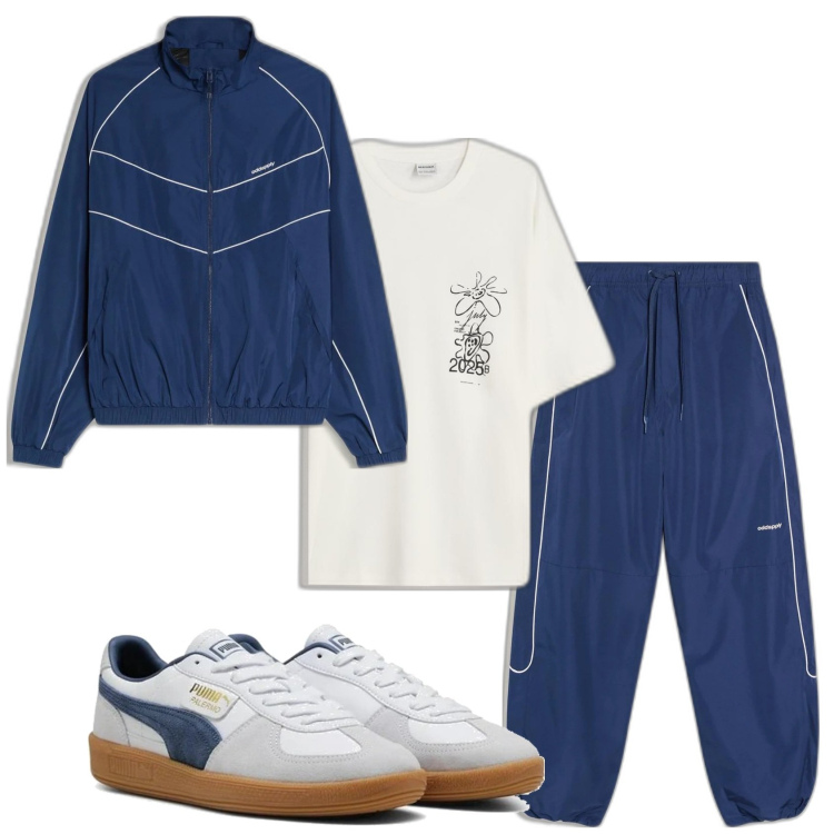 Outfit hombre - Deportes. Estilo Casual para Deporte. Combinación con camiseta, sneakers, chaquetas, pantalones.