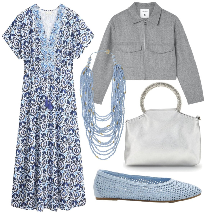 Outfit donna - Le ballerine traforate. Stile Boho per Tutti i giorni. Abbinamento con ballerine, vestiti lunghi, blazer, collane, borse a mano.