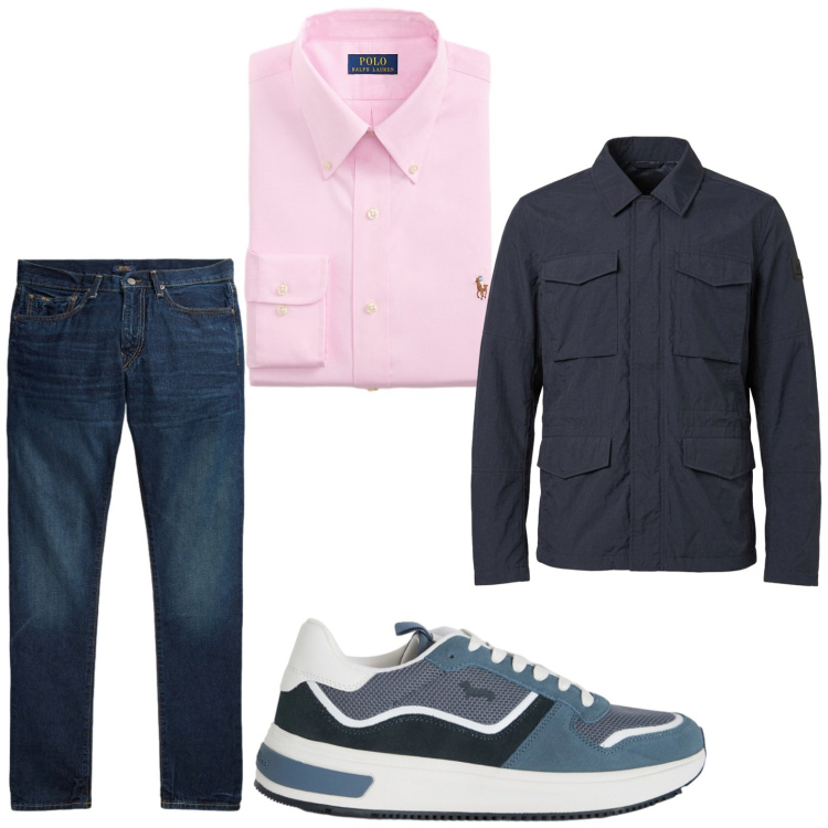 Outfit uomo - Weekend relax. Stile Trendy per Tutti i giorni. Abbinamento con sneakers, camicie, jeans, cappotti.
