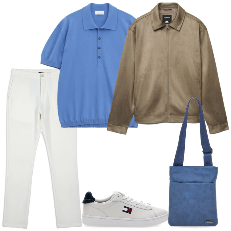 Outfit uomo - Alex. Stile Casual per Tutti i giorni. Abbinamento con giacche, polo, pantaloni, portafogli, sneakers.