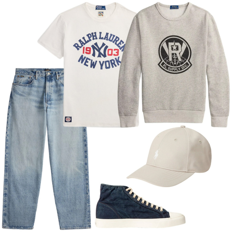 Outfit uomo - Urban versione luxury. Stile Urban per Tutti i giorni. Abbinamento con sneakers, cappelli, felpe, jeans, t-shirt.