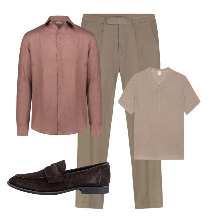 Outfit uomo - Naturalezza e stile. Stile Casual per Tutti i giorni. Abbinamento con camicie, t-shirt, pantaloni, scarpe stringate.