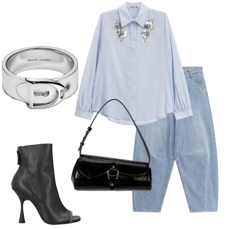 Outfit donna - Spirito ribelle. Stile Rock per Tutti i giorni. Abbinamento con stivaletti, jeans, camicie, borse a spalla, anelli.