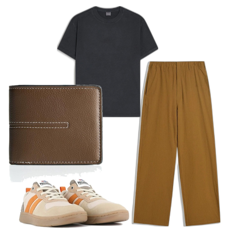 Outfit hombre - Urban style. Estilo Urban para Todos los días. Combinación con pantalones, carteras, sneakers, camiseta.