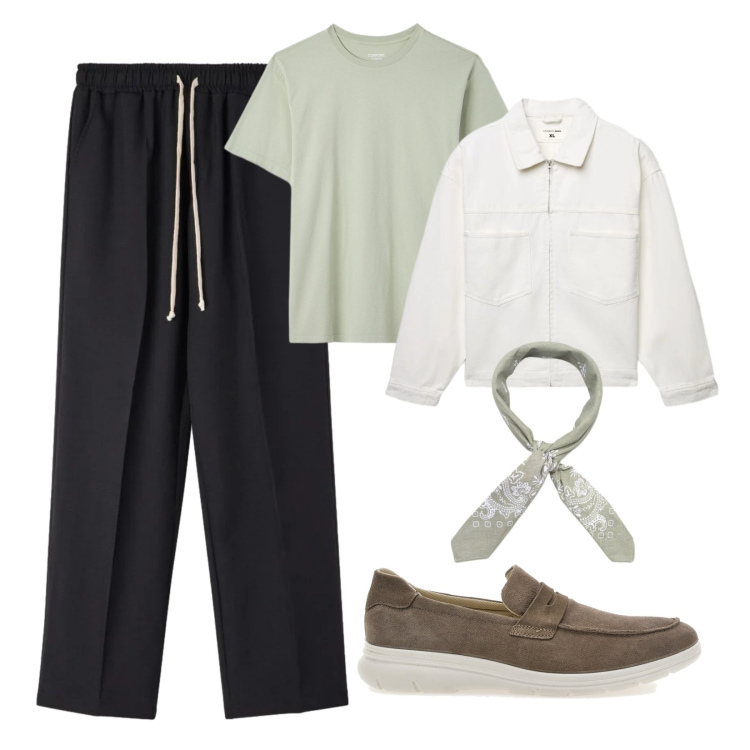Outfit uomo - Urban leggero. Stile Urban per Tutti i giorni. Abbinamento con giacche, t-shirt, pantaloni, scarpe stringate, sciarpe e foulard.