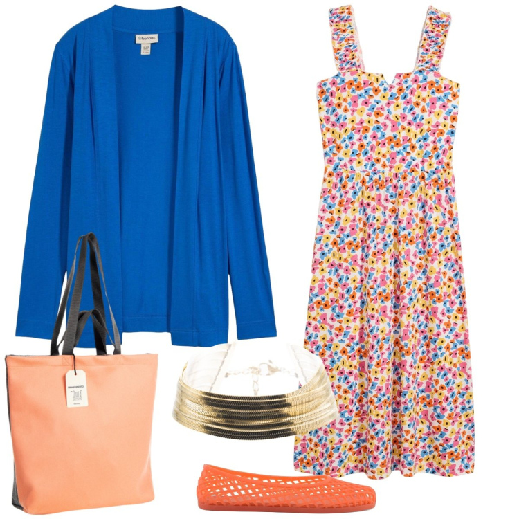 Outfit donna - Total look #2392533. Stile Romantica per Tutti i giorni. Abbinamento con vestiti, cardigans, borse tote, braccialetti, ballerine.