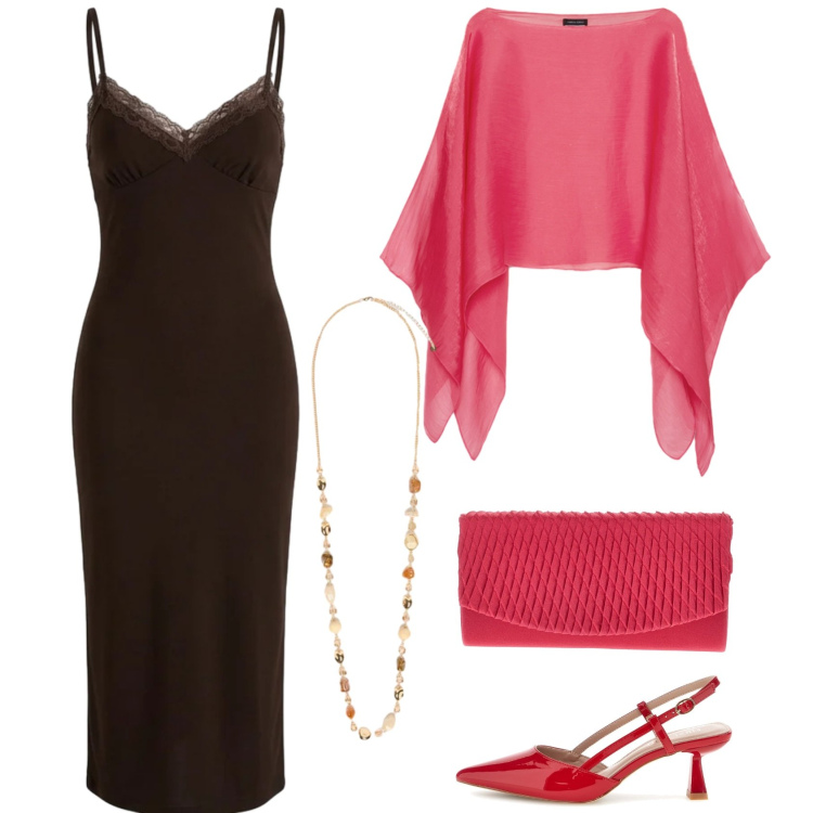 Outfit donna - Velatamente. Stile Sexy per Cerimonia. Abbinamento con vestiti midi/longuette, blazer, collane, pochette, décolleté.