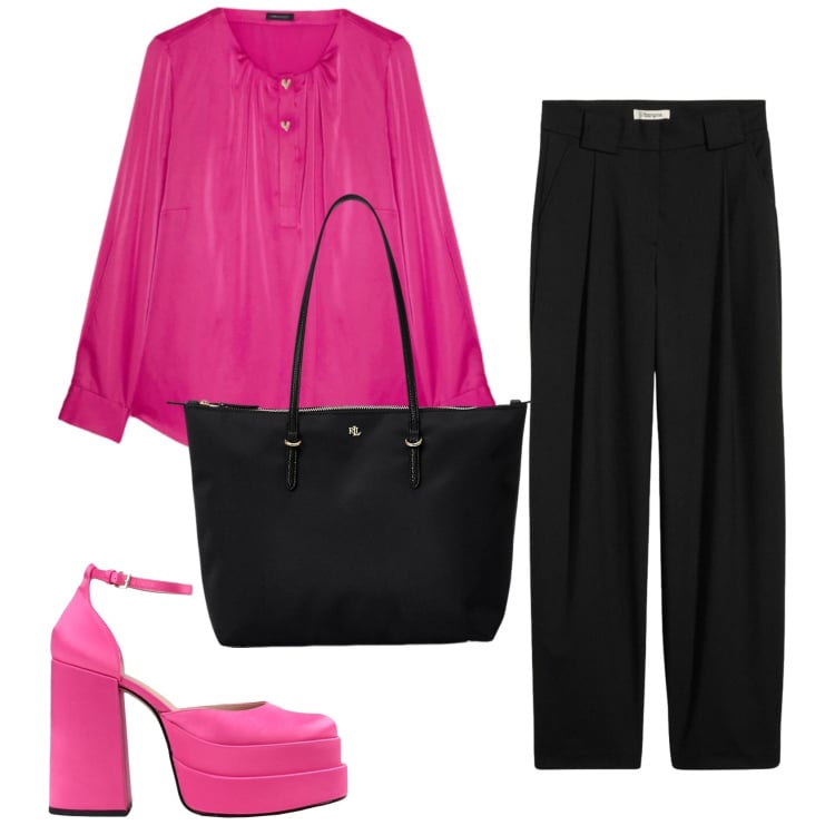 Outfit donna - Total look #2392538. Stile Basic per Serata fuori. Abbinamento con décolleté, pantaloni, bluse, borse tote.