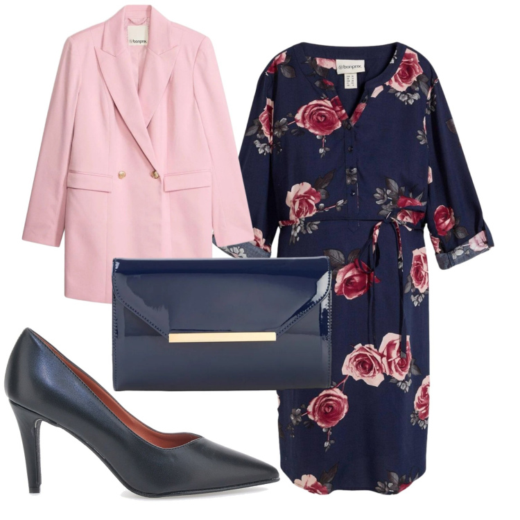 Outfit donna - Total look #2392567. Stile Romantica per Cerimonia. Abbinamento con vestiti, pochette, blazer, décolleté.