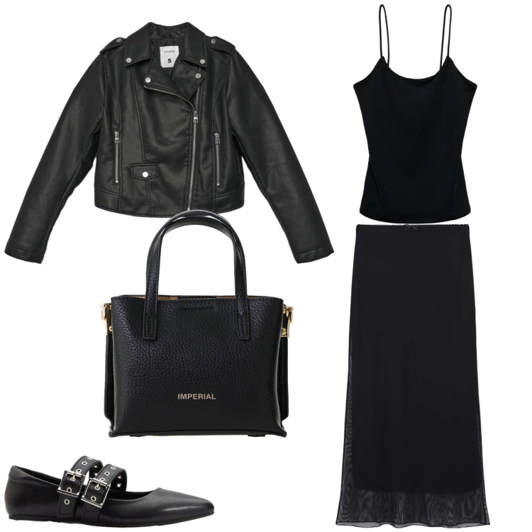 Outfit donna - Flat shoes rock version. Stile Rock per Tutti i giorni. Abbinamento con ballerine, gonne lunghe, giacche, canottiere, borse a tracolla.