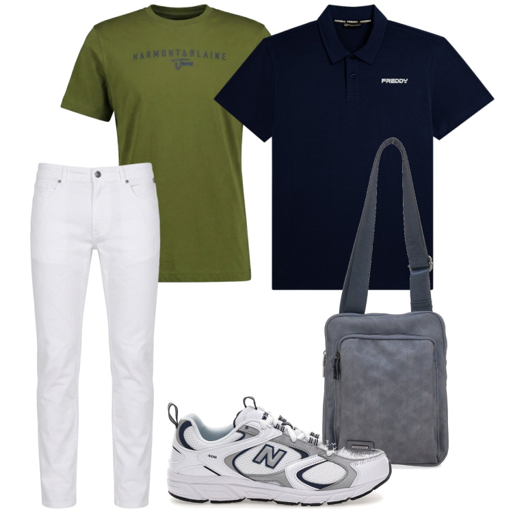 Outfit uomo - Total look #2392661. Stile Casual per Tutti i giorni. Abbinamento con pantaloni, t-shirt, polo, portafogli, sneakers.