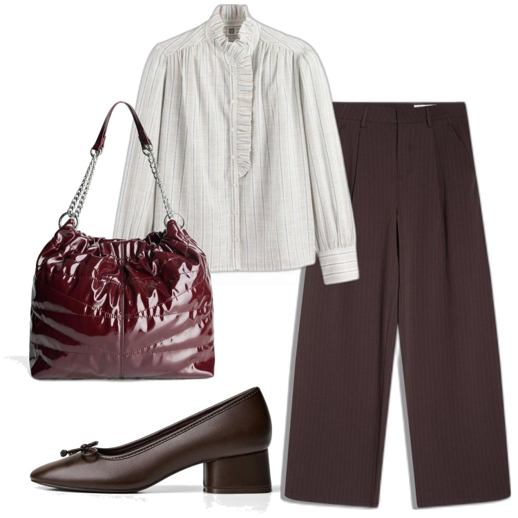 Outfit mujer - Urban style. Estilo Urban para Oficina. Combinación con bolsos saco, bailarinas, camisas, pantalones.