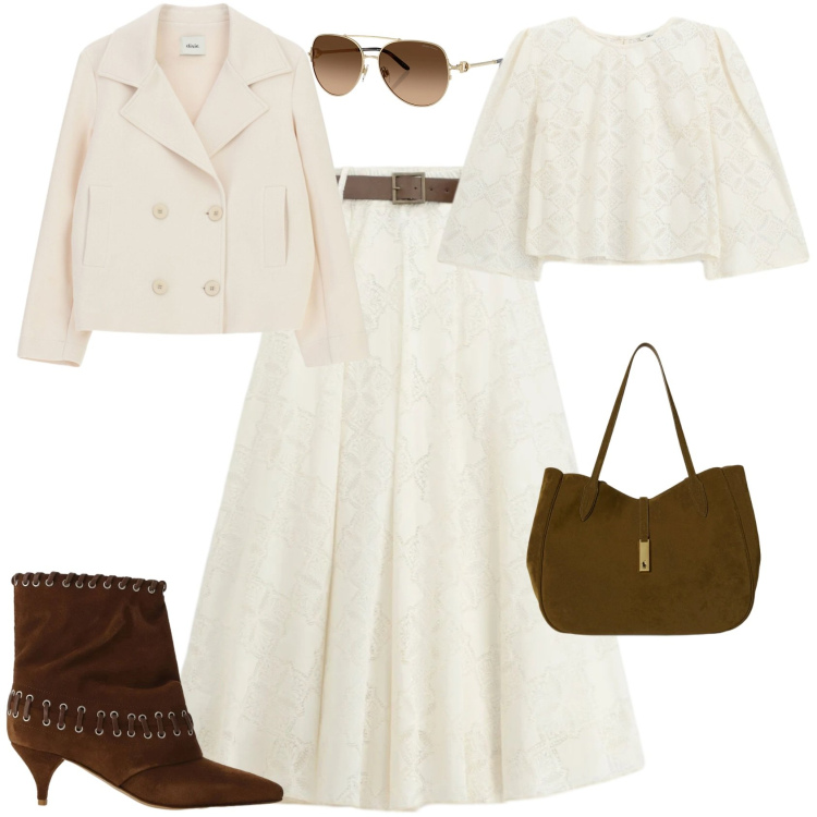 Outfit donna - Boho chic ogni giorno. Stile Boho per Tutti i giorni. Abbinamento con blazer, stivali, gonne lunghe, top, occhiali da sole, borse tote.