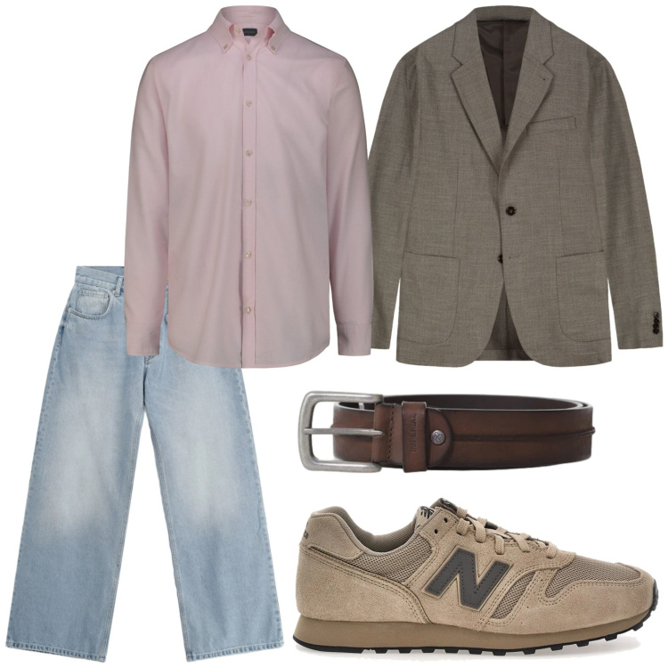 Outfit uomo - Casual style. Stile Casual per Ufficio. Abbinamento con jeans, cinture, giacche, camicie, sneakers.