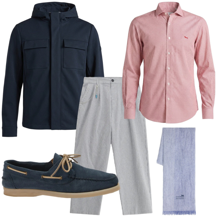 Outfit uomo - Dandy stiloso. Stile Trendy per Tutti i giorni. Abbinamento con camicie, sciarpe, scarpe stringate, giacche, pantaloni.