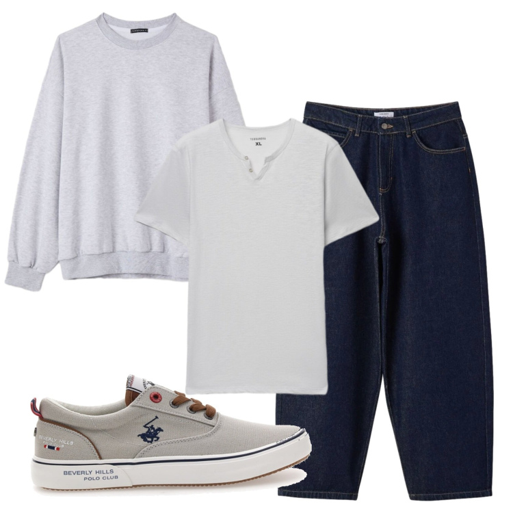 Outfit uomo - Total look #2392835. Stile Casual per Tutti i giorni. Abbinamento con felpe, t-shirt, jeans, sneakers.