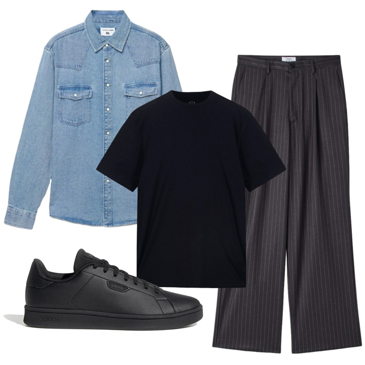 Outfit uomo - Total look #2392838. Stile Urban per Tutti i giorni. Abbinamento con pantaloni, camicie, t-shirt, sneakers.