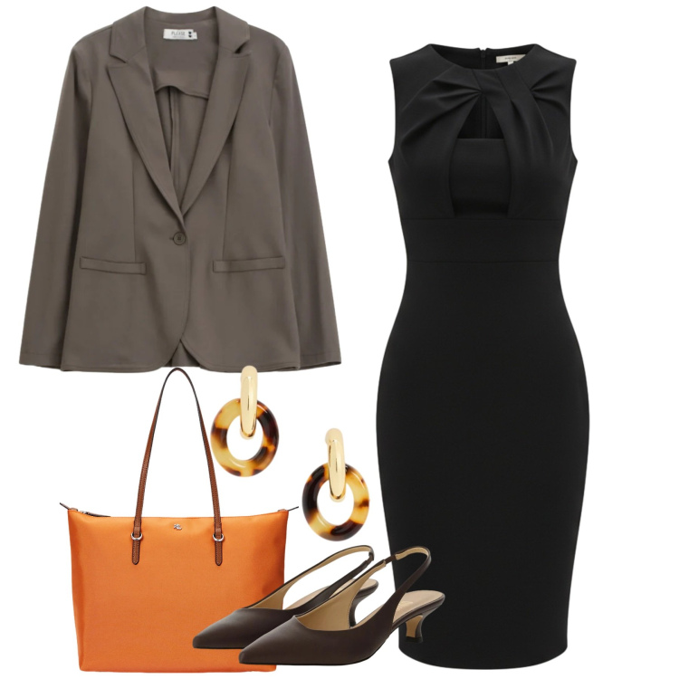 Outfit donna - Blazer leggeri - @ypila. Stile Chic per Serata fuori. Abbinamento con blazer, vestiti a tubino, décolleté, borse tote, orecchini.