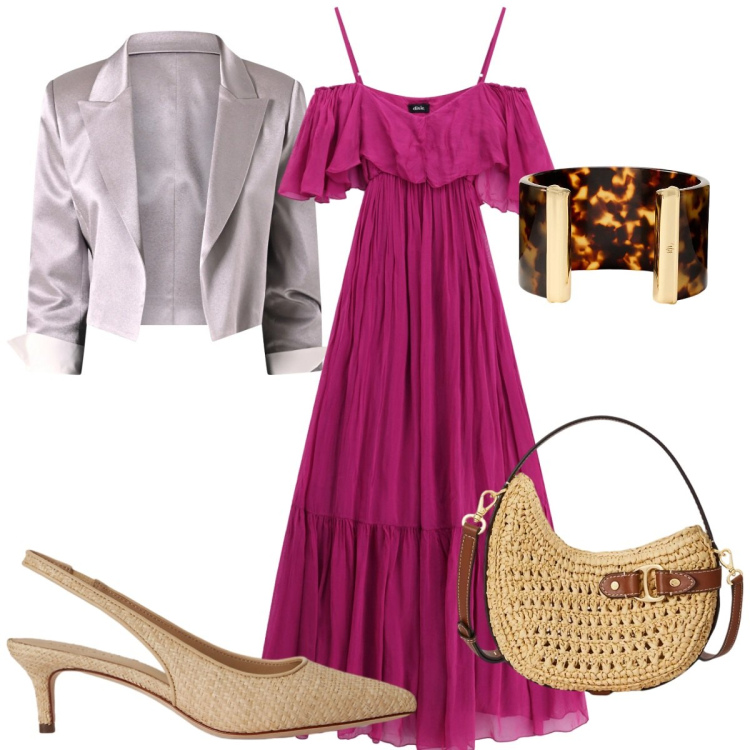Outfit donna - Occasion Ready: la laurea di mia sorella. Stile Boho per Cerimonia. Abbinamento con bolero, vestiti lunghi, braccialetti, borse a tracolla, décolleté.