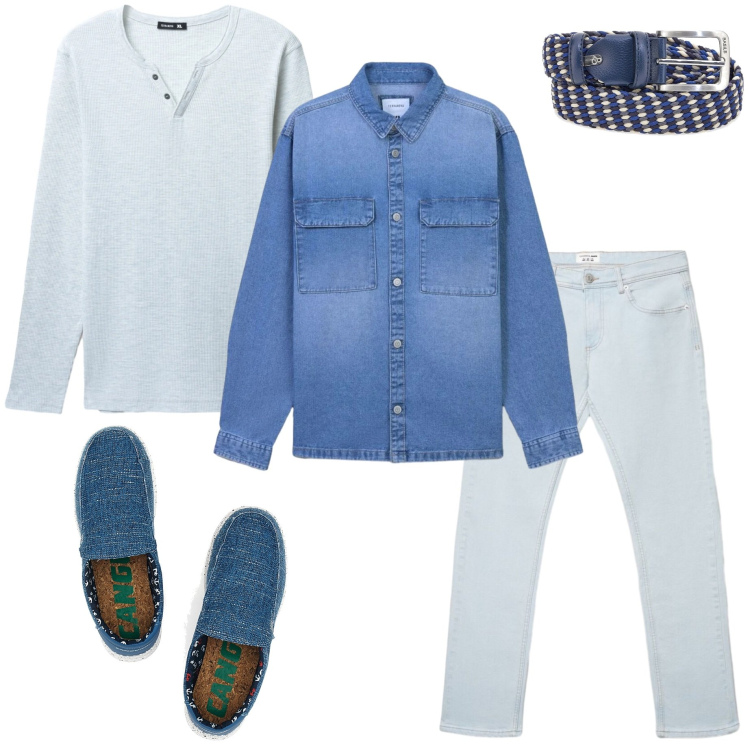 Outfit uomo - Con gli amici al bar. Stile Casual per Serata speciale. Abbinamento con t-shirt, jeans, cappotti, sneakers, cinture.