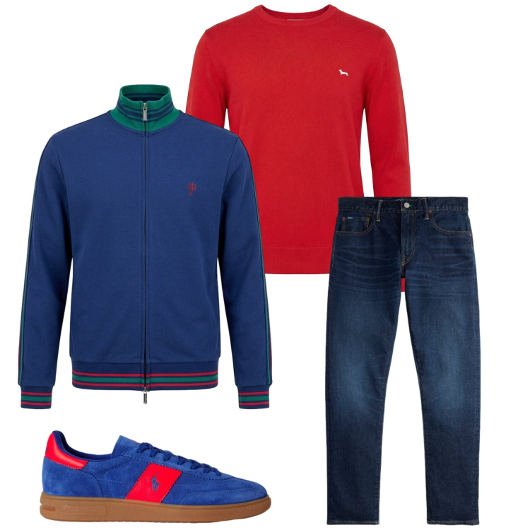 Outfit uomo - Total look #2393046. Stile Trendy per Tutti i giorni. Abbinamento con pullovers, felpe, sneakers, jeans.