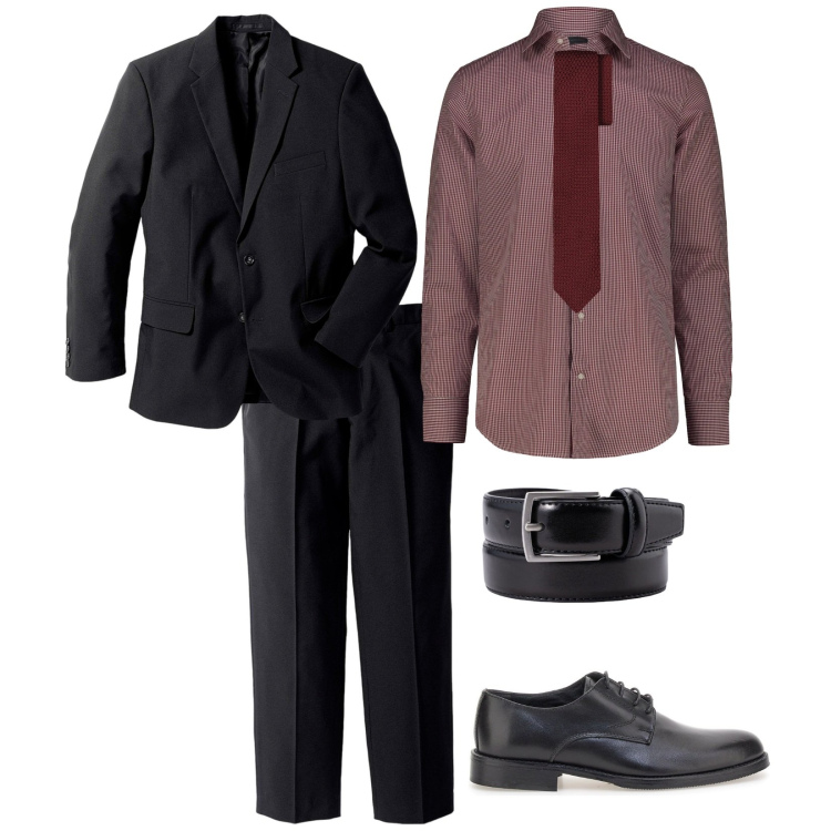 Outfit uomo - Matrimonio di sera. per Cerimonia. Abbinamento con giacche, camicie, scarpe stringate, cravatte, cinture.