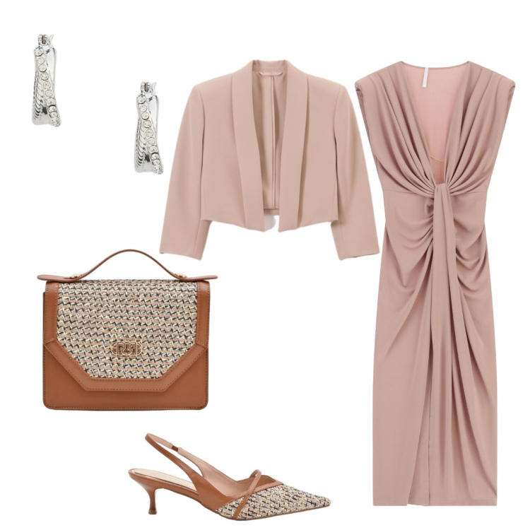 Outfit donna - Serata a Teatro. Stile Chic per Cerimonia. Abbinamento con vestiti lunghi, bolero, pochette, décolleté, orecchini.