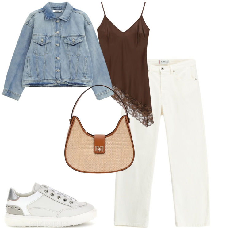 Outfit donna - Total look #2393281. Stile Sporty chic per Tutti i giorni. Abbinamento con pantaloni, blazer, top, borse a spalla, sneakers.