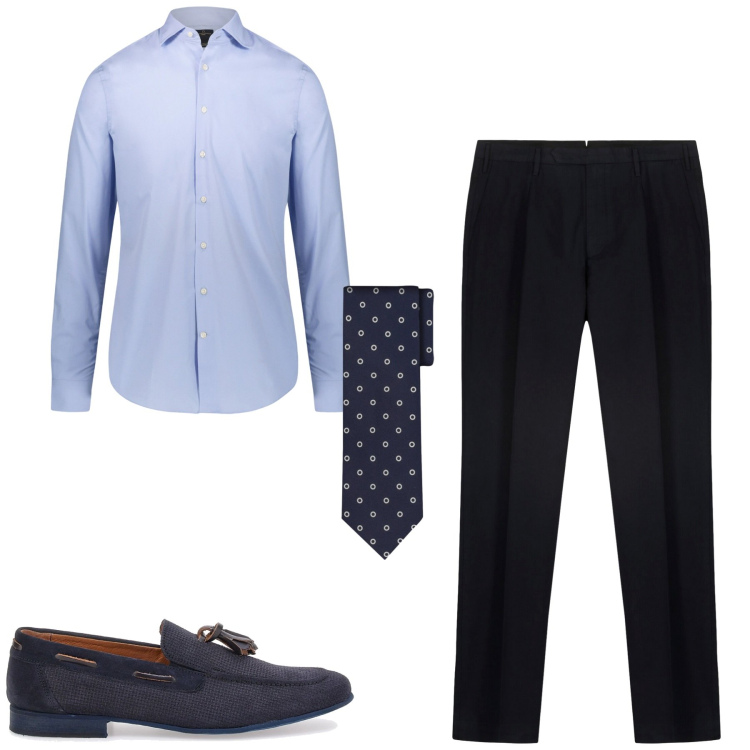 Outfit uomo - Elegante. Stile Business/Elegante per Tutti i giorni. Abbinamento con camicie, pantaloni, cravatte, scarpe stringate.