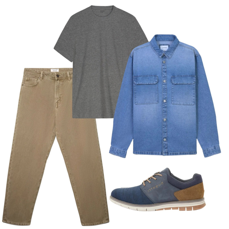 Outfit uomo - Maggio. Stile Casual per Tutti i giorni. Abbinamento con scarpe stringate, jeans, cappotti, t-shirt.
