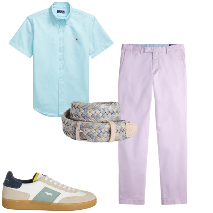 Outfit uomo - Maggio. Stile Casual per Tutti i giorni. Abbinamento con cinture, sneakers, camicie, pantaloni.