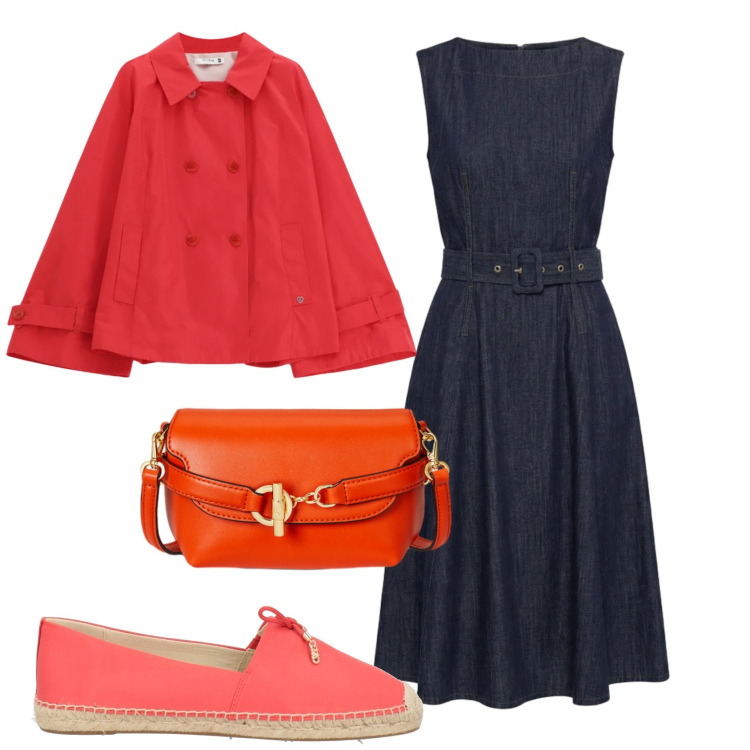 Outfit donna - Total look #2393422. Stile Bon Ton per Tutti i giorni. Abbinamento con espadrillas, giacche, vestiti, borse a tracolla.