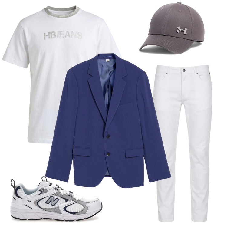Outfit uomo - Contemporary Athleisure Tailoring. Stile Urban per Ufficio. Abbinamento con giacche, pantaloni, t-shirt, sneakers, cappelli con visiera.
