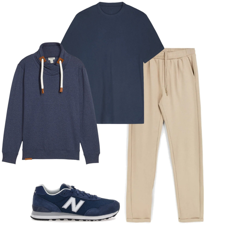 Outfit uomo - Total look #2393500. Stile Urban per Sport. Abbinamento con felpe, t-shirt, sneakers, pantaloni.