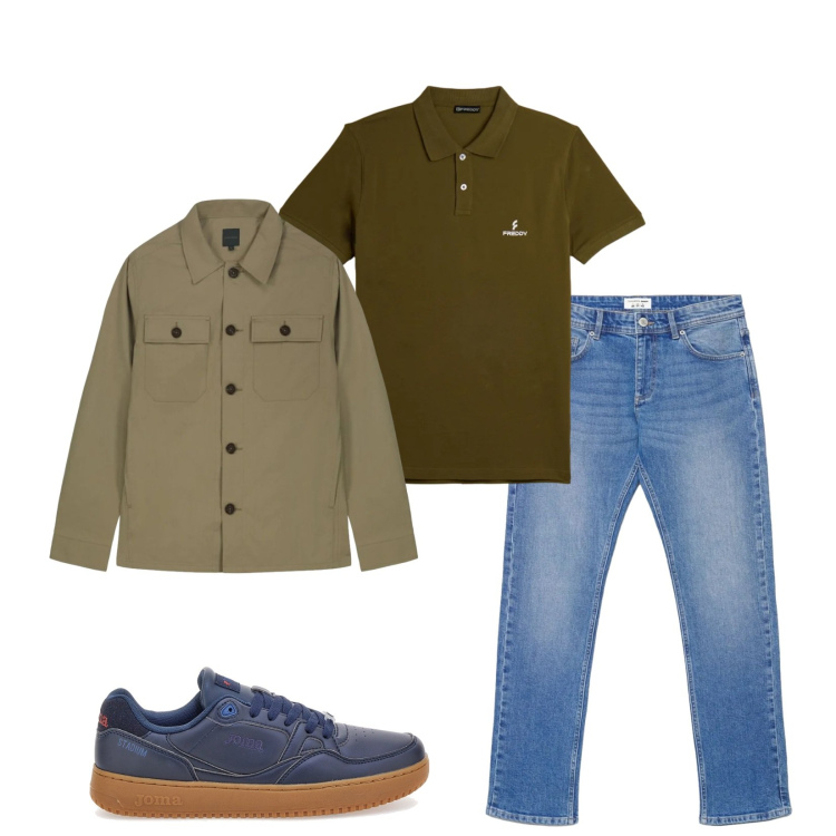Outfit uomo - Total look #2393501. Stile Casual per Tutti i giorni. Abbinamento con jeans, polo, cappotti, sneakers.
