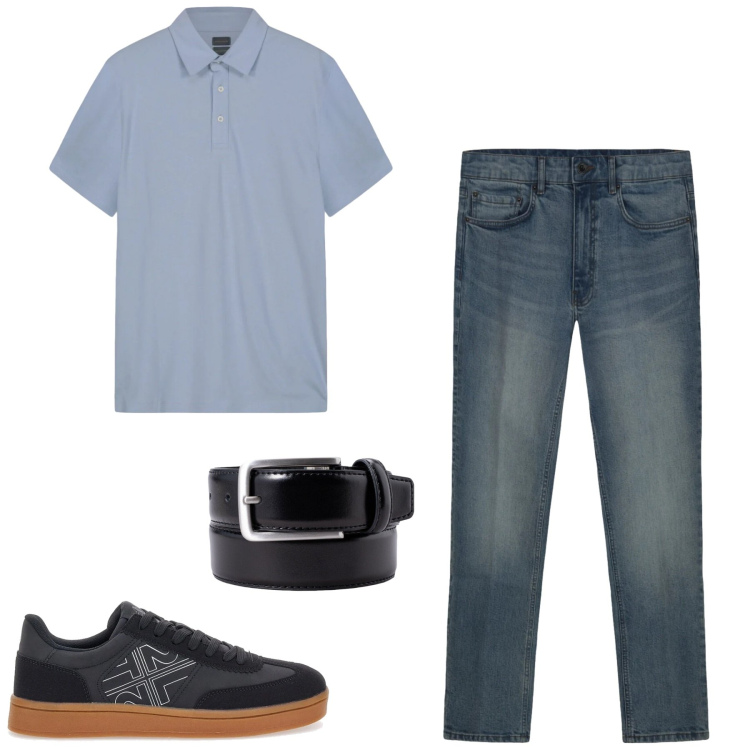 Outfit uomo - Total look #2393547. Stile Casual per Tutti i giorni. Abbinamento con polo, cinture, jeans, sneakers.